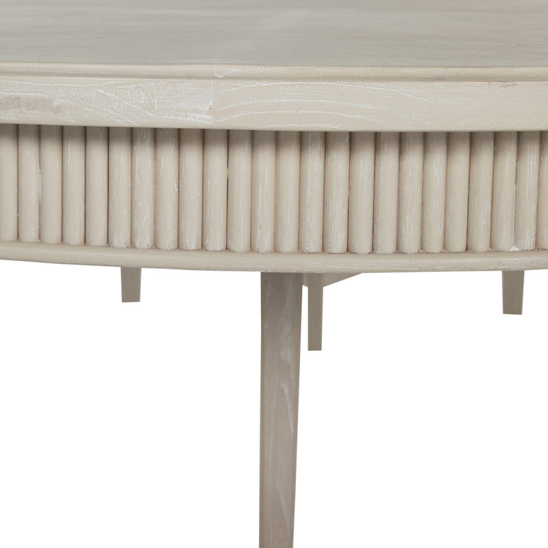 Whitlock Oval Solid Wood Dining Table, Cerused White