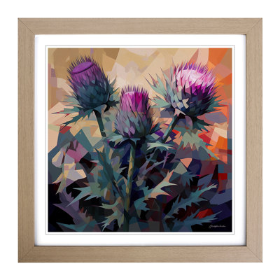 Thistle Cubism - Framed Print