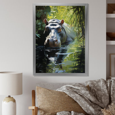 «Hippo Secret Hideaway 3 - Hippopotamus», art mural