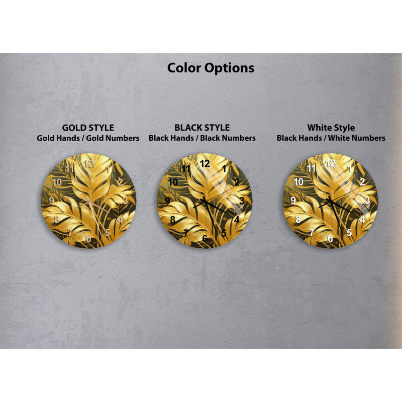 Horloge murale Glam Golden, Doré