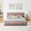 Grands lits tapissiers modernes, chenille rose avec rangement pour la maison