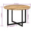 Radu Mango Round Wood Top Dining Table with Iron Base
