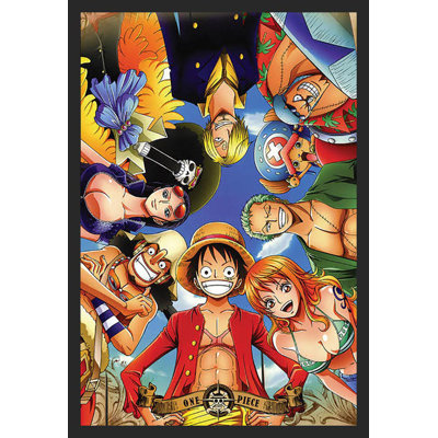 Personnages circulaires en une seule pièce / cercle vert sur papier affiche