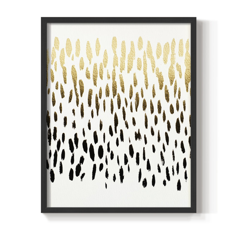 Abstrait, imprimé encadré - prêt à accrocher , H 10 po x l 8 po, Noir