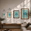 Striped Tropical Fish Mid-Century - Framed Print-1140846893-1140846890