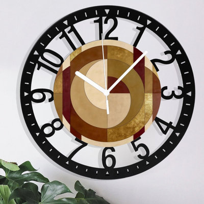 Horloge murale ronde en fer 10 po avec mouvement à quartz silencieux, chiffres arabes, impression UV