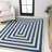 Isibeal Modern Classic Mitre Stripe Navy/Ivory Rug-1555734159