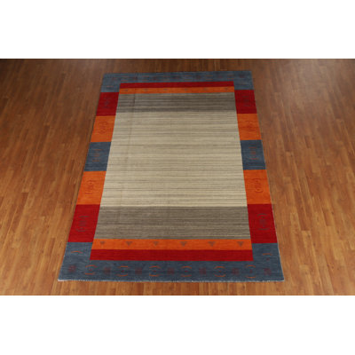 Handmade Gabbeh Style Indian Area Rug 7x10