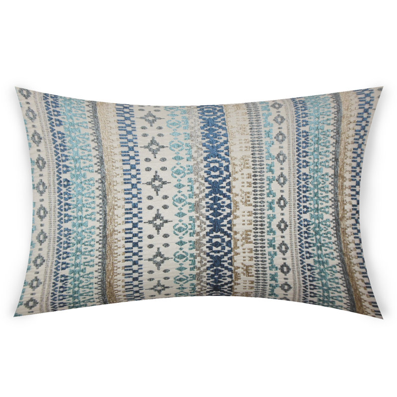 Chad Geometric Feather Reversible Throw Pillow