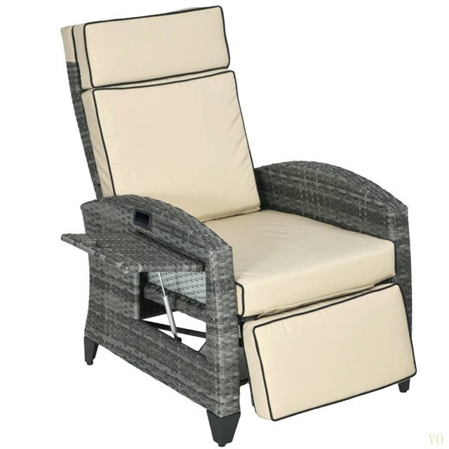 Méridienne inclinable, Fauteuil inclinable d'extérieur, Kaki