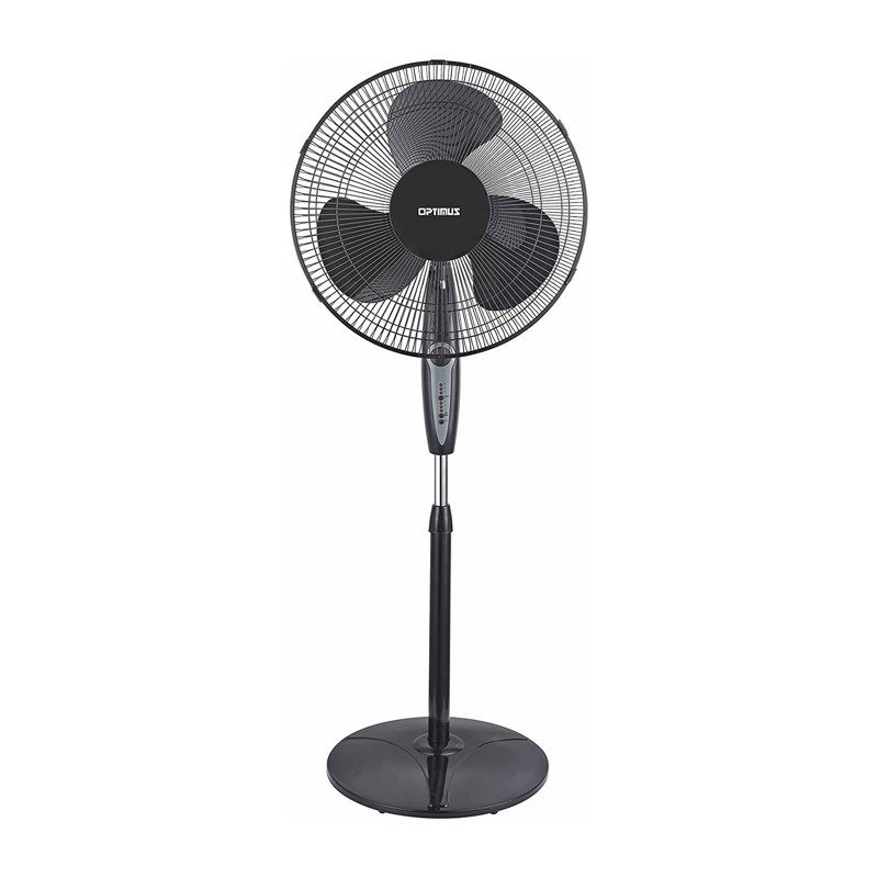 Optimus F-1872BK 18 Inch Home Adjustable Height Oscillating Pedestal Fan, Black