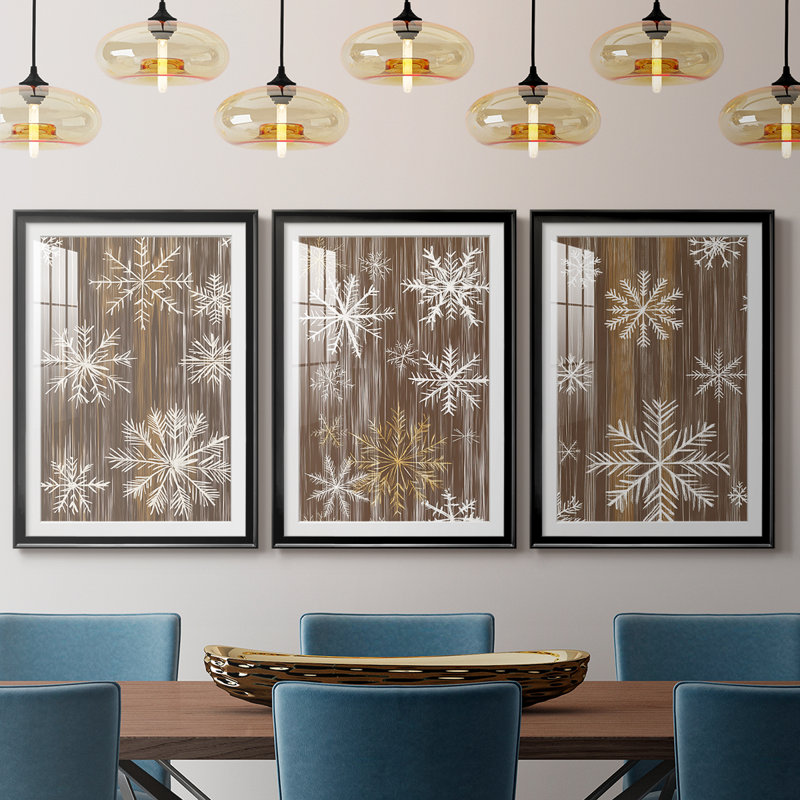 Art des Fêtes de Noël XXI - reproduction sur mesure encadrée de qualité supérieure - 3 pièces, H 21 po x l 30 po