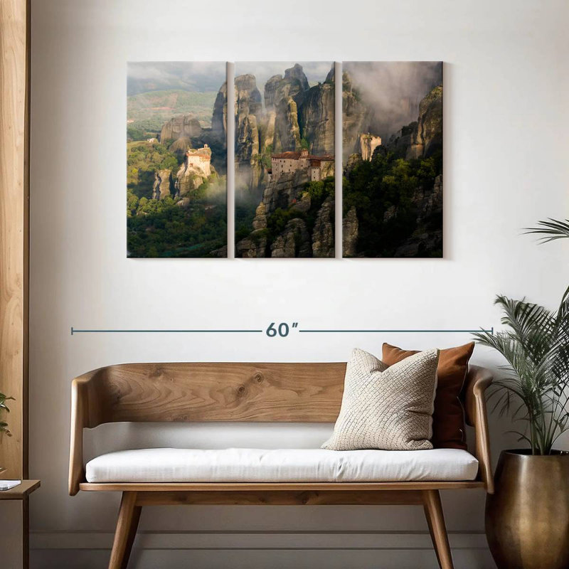Adella Greek Meteora Monastery, 28" H x 45" W