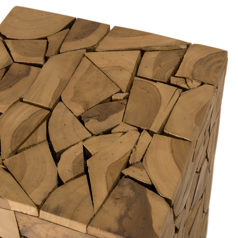 Freddie Solid Wood Block End Table