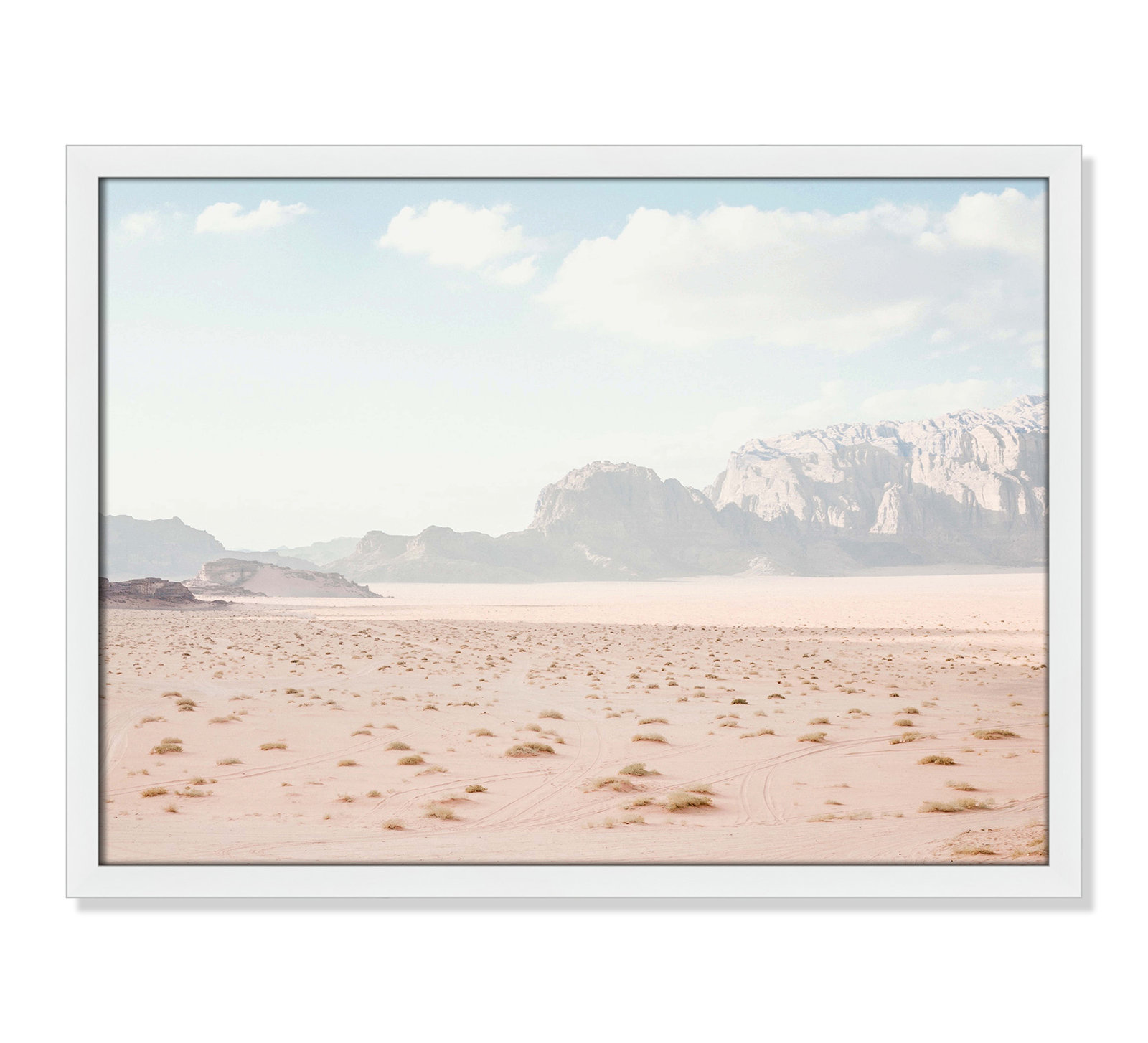 Tire Tracks "Tire Tracks" Print, 23" W x 17" H, Satin White Framed