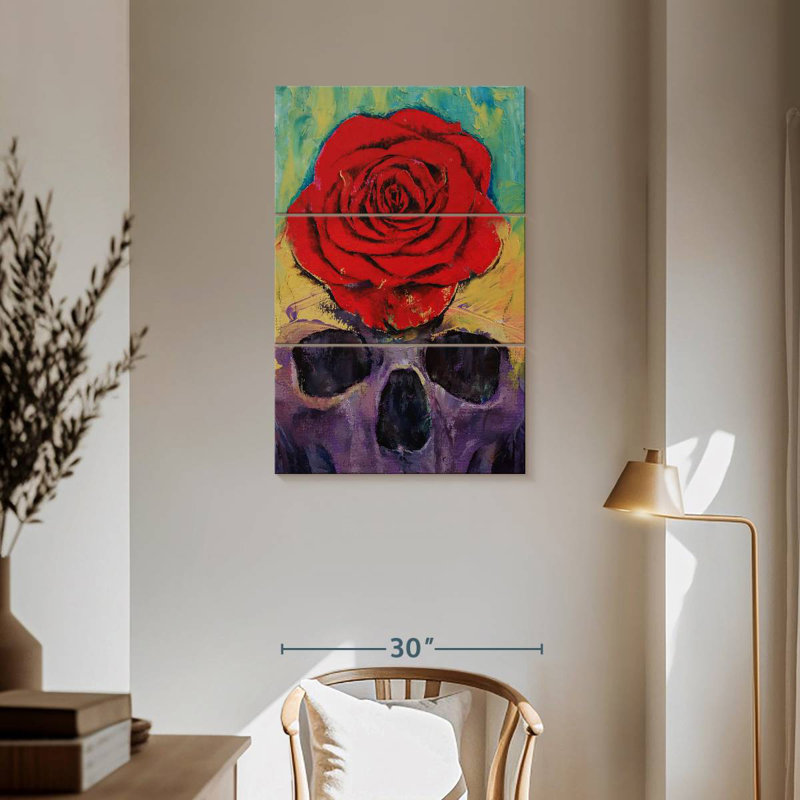 Hitzel Skull Rose, 57" H x 36" W