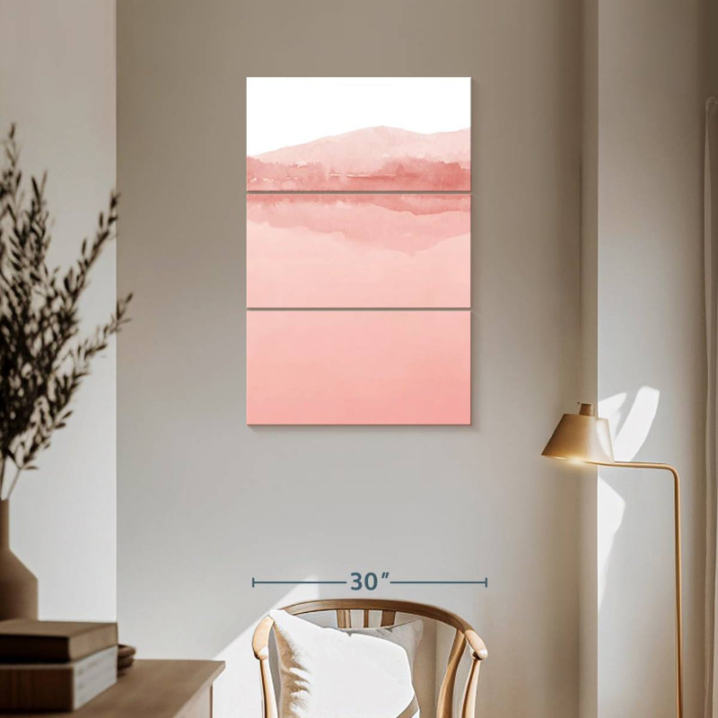 Aquarelle Avery II, nuances de rose I, H 57 po x l 36 po