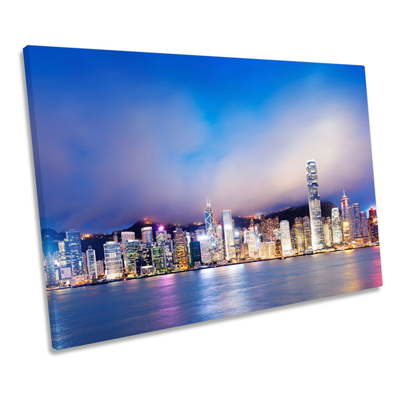 Hong Kong Victoria Harbour City - Wrapped Canvas Print, 30.5cm H x 45.7cm W x 2cm D