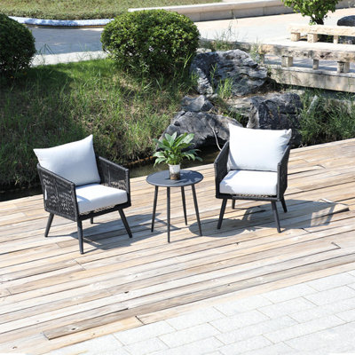 Lyndzey Wicker 2 - Person Patio Conversation Set with Cushions