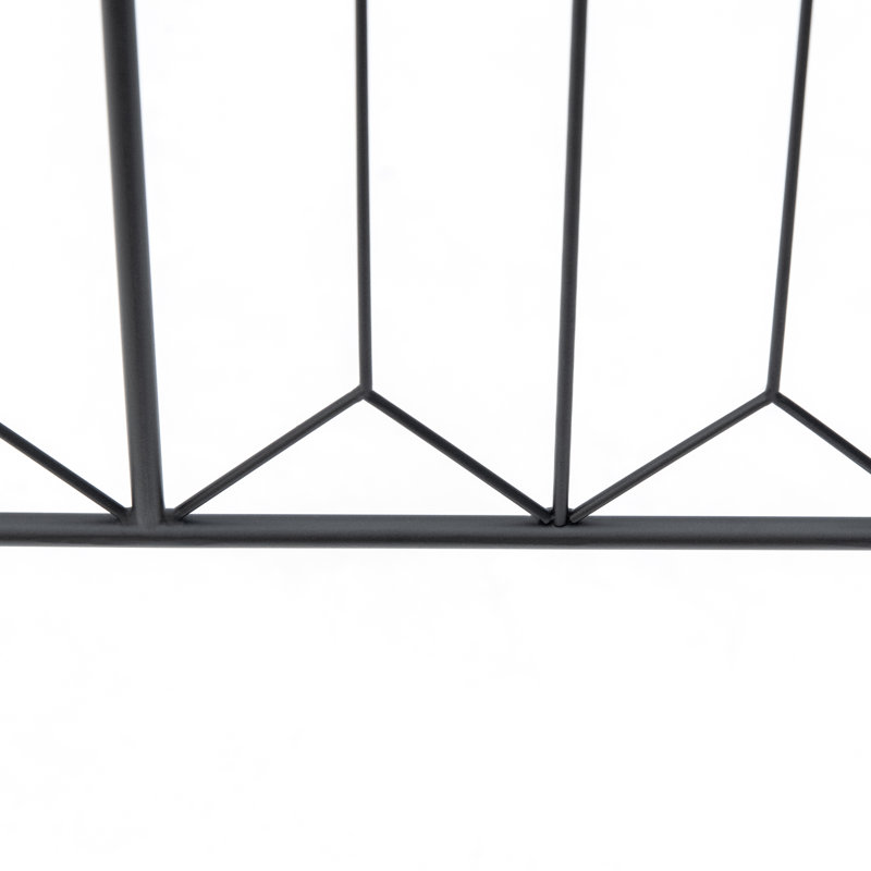 Collinge Decorative Garden Fencing 5PCs Outdoor 83cm (H) x 3m (L) Black