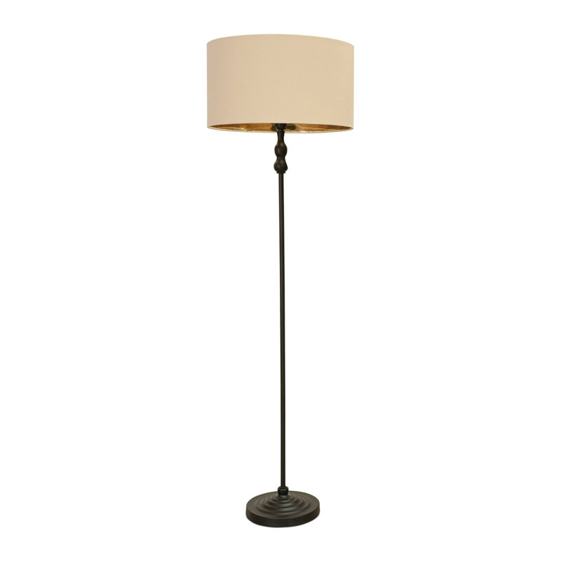 Reselva 151cm Traditional Floor Lamp, Black, Beige