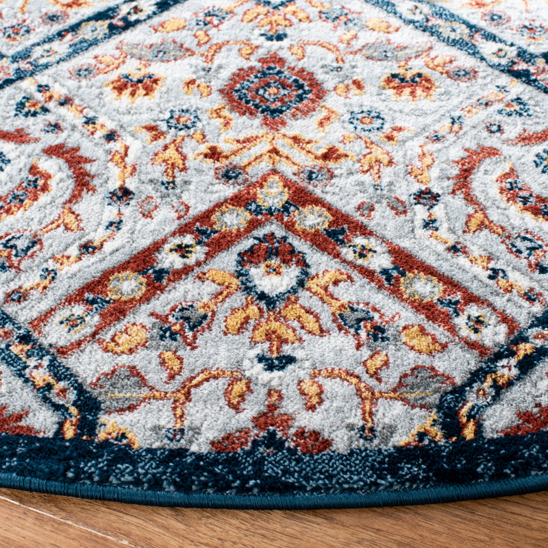 Holla Performance Damask Rug, Square 6'7"