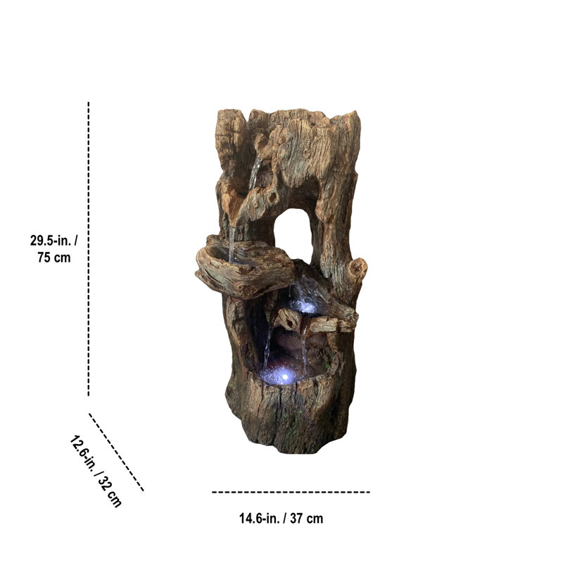 Fontaine en forme de chutes en béton avec lumière Adassa