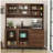 63 Inches W Large Kitchen Wall Cabinet, Freestanding Storage Cabinet Kitchen Cabinet, with 4 Doors, 4 Drawers, and Microwave Rack, Walnut Color-550355505