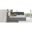Lit plateforme en bois avec lit gigogne, tablettes et tête de lit avec rangement-2145355045-2145355046