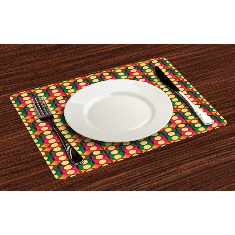 Polyester Polka Dots Rectangle Placemat