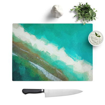 Glass Layers of Beach in The Maldives in Abstract Chopping Board