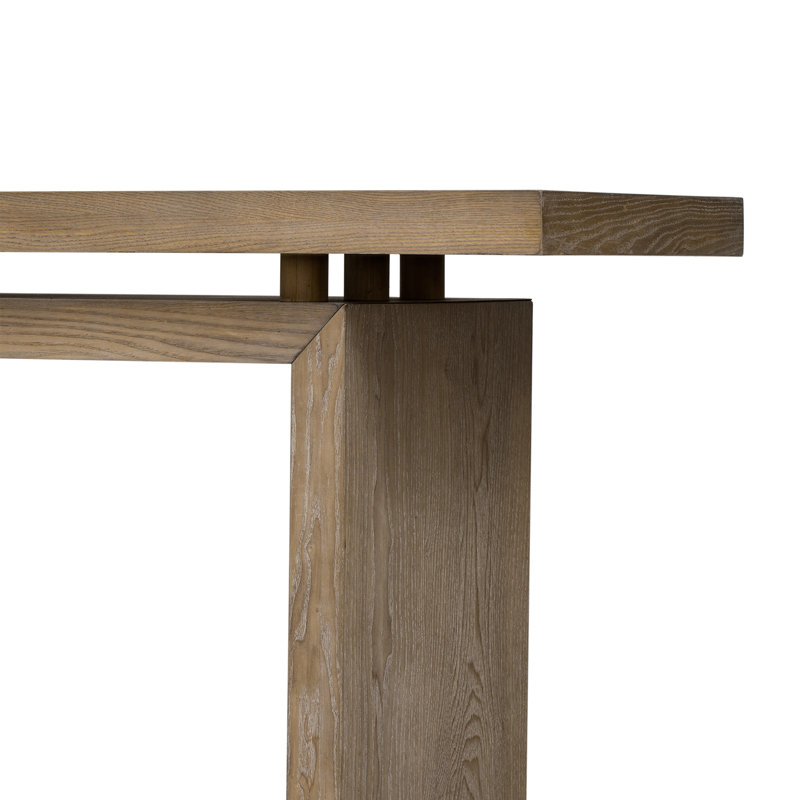 Unique Ash Veneer Console Table with Clever Tabletop Design - Modern Simplicity, Walnut