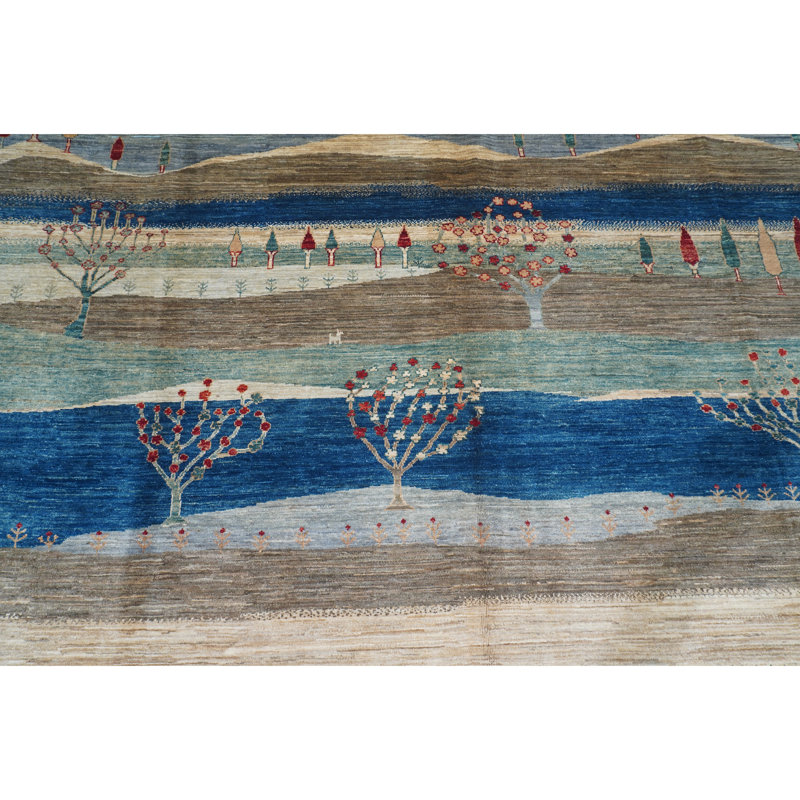 One-of-a-Kind Rectangle 9'8 x 13'2" Hand Knotted Area Rug