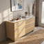 Commode 9 tiroirs avec station de charge, plateau UV en marbre-101155526