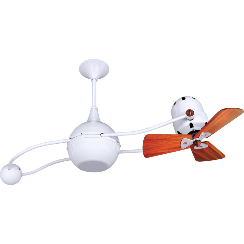 44" Aeriela 3 - Blade Dual Ceiling Fan with Wall Control, No, Polished Copper