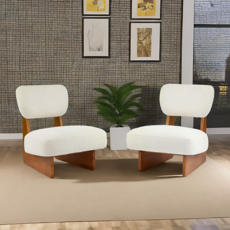 Ensemble de 2 chaises longues, Beige, Bois naturel
