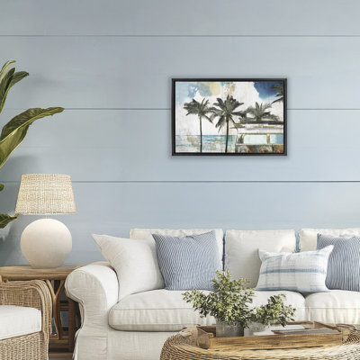 Beach Day Retro Vacation Floating Frame, design by Sasha