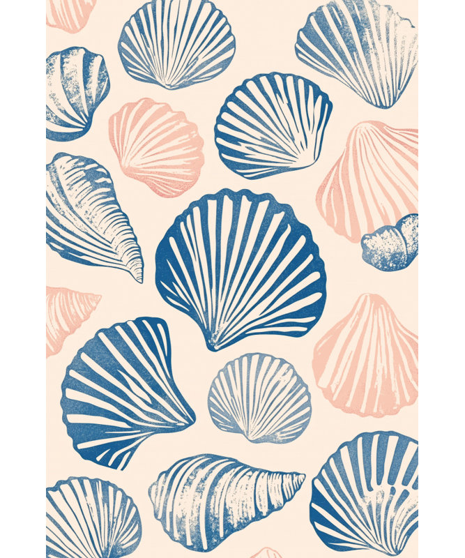"Seashell", art mural texturé encadré, Cadre noir, H 14 po x l 10 po