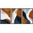 Mid Century Shape "Geometric Wavy Brown And Blue Abstract Framed Canvas Print 3 Pieces Wall Art-119461139-94434433-94434432