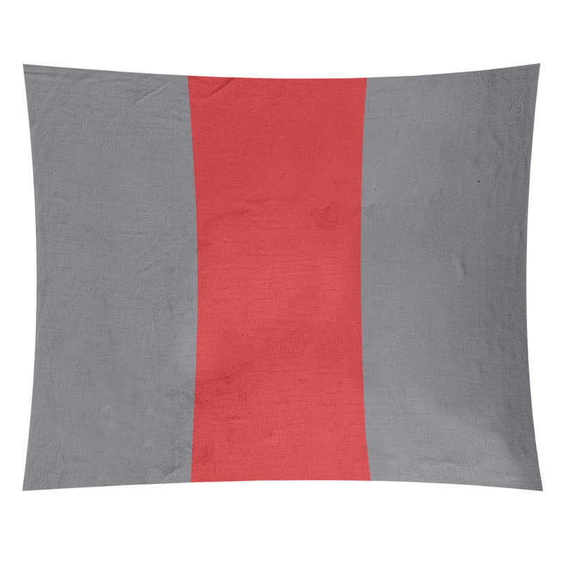Tapisserie en polyester Carolina, H 51 po x l 60 po, Gris mat / rouge / gris mat