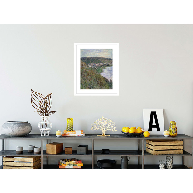«View of Vetheiul» par Claude Monet, impression giclée encadrée, H 27,8 po x l 23,5 po