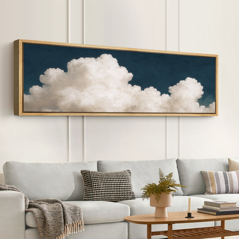 Grande impression sur toile encadrée, impression de paysage de ciel nuageux pour la nature, H 20 po x l 60 po, Naturel