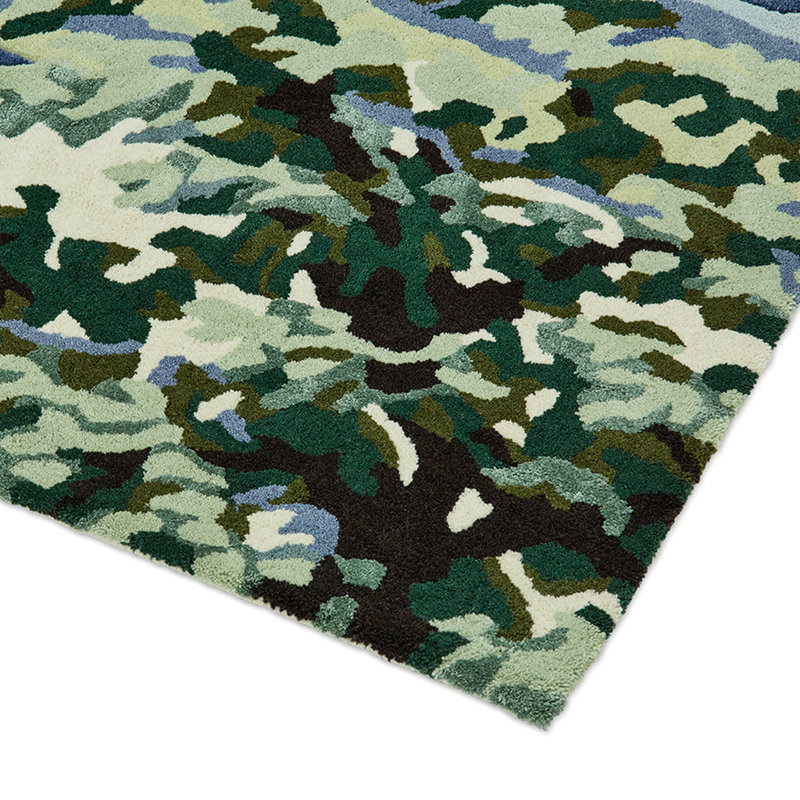 Wool Abstract Area Rug, Rectangle 6'7" x 9'2"