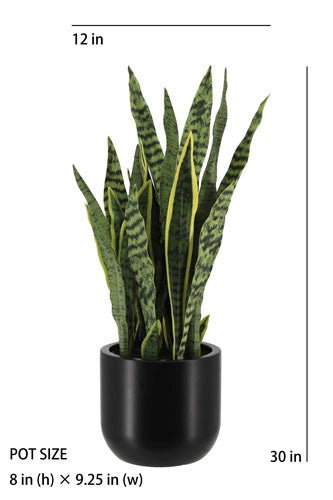 30" Artificial Snake Plants in Black Pots
