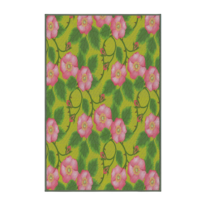 Tapis jaune / vert N'Keal, Rectangle 5 pi x 7 pi