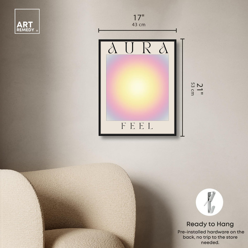 Art rétro sur toile à thème Aura Feelings par Corrigan Studio®, H 21 po x l 17 po, Cadre noir