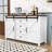 Rustic Storage Sideboard with 4 Drawers, Sliding Barn Doors and Built-In Power Outlet-268565953