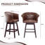 Ensemble de 2 tabourets de bar pivotants, tabourets de bar rembourrés en similicuir avec pieds en bois massif pour îlot de cuisine-1980595657