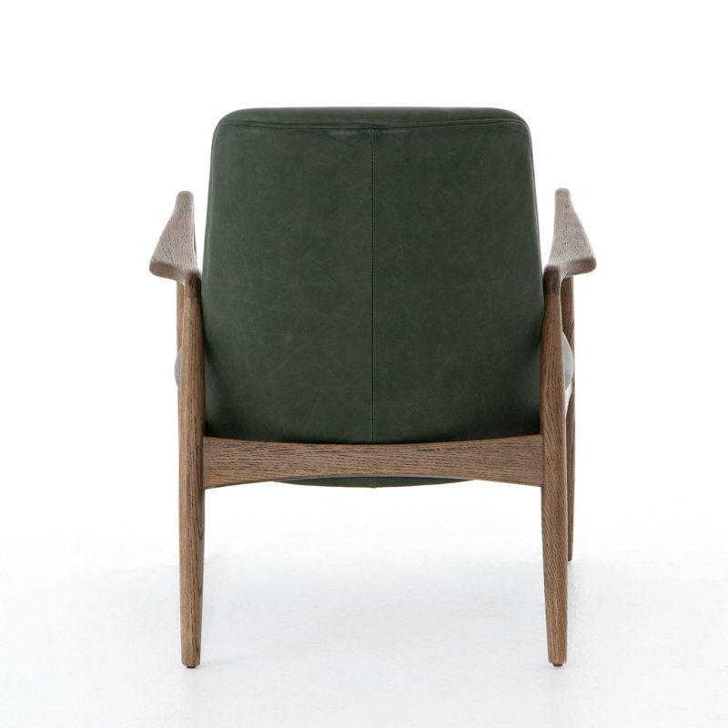Braden Armchair, Green Genuine Leather