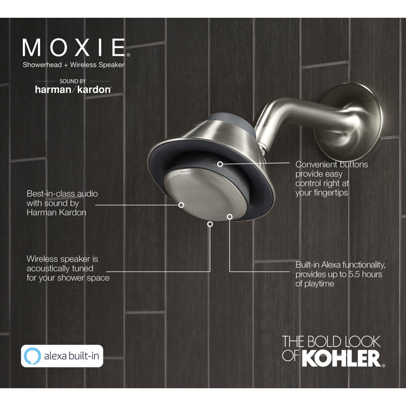 Moxie GPM Full Fixed Shower Head, Vibrant Brushed Nickel